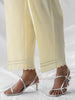 Pastel yellow embroidered cotton palazzo