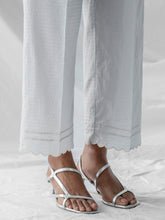 Pastel blue embroidered cotton palazzo