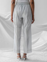 Pastel blue embroidered cotton palazzo