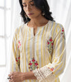 Yellow cotton kurta with laces