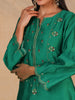 Green hand embroidered silk chanderi kurta