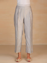 Grey embroidered  silk chanderi palazzo