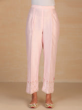 Light Pink embroidered  silk chanderi palazzo