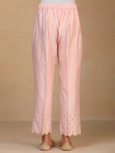 Pastel Pink embroidered  silk chanderi palazzo