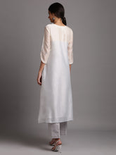 Two tone silk chanderi kurta with embroidery