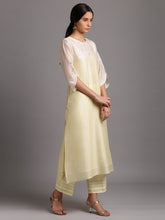 Two tone silk chanderi kurta with embroidery