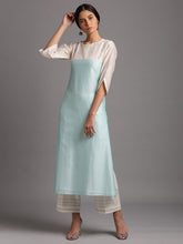 Two tone silk chanderi kurta with embroidery