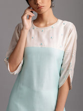 Two tone silk chanderi kurta with embroidery