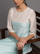 Two tone silk chanderi kurta with embroidery