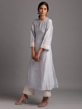 Light blue silk chanderi kali kurta