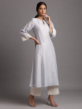 Light blue silk chanderi kali kurta