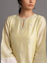 Yellow silk chanderi kali kurta