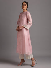 Pink silk chanderi kali kurta