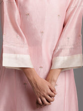 Pink silk chanderi kali kurta