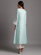 Mint silk chanderi kali kurta