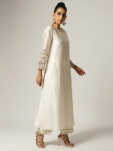 Ivory Silk chanderi kurta with hand embroidery