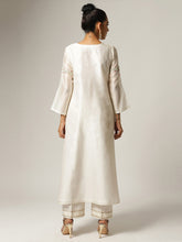 Ivory Silk chanderi kurta with hand embroidery