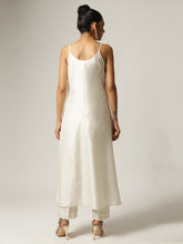 Ivory Silk chanderi jacket kurta with hand embroidery