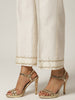 Off white Silk chanderi pant with hand embroidery