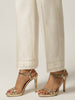 Off white Silk chanderi pant with hand embroidery