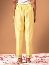 Yellow Silk chanderi Palazzo with hand embroidery