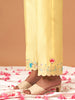 Yellow Silk chanderi Palazzo with hand embroidery