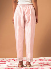Pink Silk chanderi Palazzo with hand embroidery