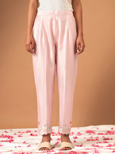 Pink Silk chanderi Palazzo with hand embroidery