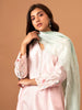 Pink  Silk chanderi kurta with scallop sleeves