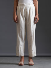 Off white silk chanderi palazzo with embroidery