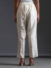 Off white silk chanderi palazzo with embroidery