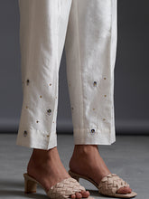 Off white silk chanderi palazzo with embroidery