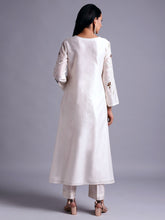 Off white silk chanderi kurta with  embroidery