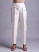 Off white  silk chanderi pant with  embroidery