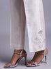 Off white  silk chanderi pant with  embroidery
