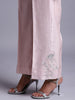 Old rose silk chanderi pant with  embroidery