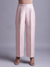 Old rose silk chanderi pant with  embroidery
