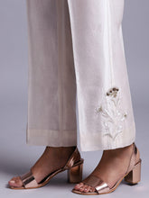 Off white  silk chanderi pant with  embroidery