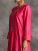 Fuchsia Silk chanderi kurta with hand embroidery