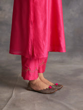 Fuchsia  Silk chanderi Palazzo with hand embroidery