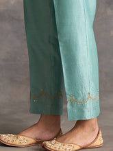 Blue Silk chanderi Palazzo with hand embroidery