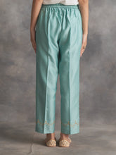 Blue Silk chanderi Palazzo with hand embroidery