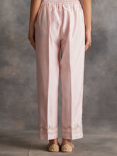 Pastel Pink Silk chanderi Palazzo with hand embroidery