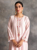 Pastel Pink Silk chanderi kurta with hand embroidery