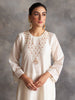 Off white  Silk chanderi kurta with hand embroidery