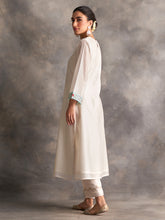 Off white Silk chanderi kurta with hand embroidery