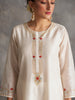 Off white Silk chanderi kurta with hand embroidery