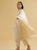 Golden cotton dupatta with scallops