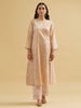 Pastel Pink gold striped embroidered cotton angrakha