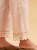 Pastel Pink cotton palazzo with embroidered hem